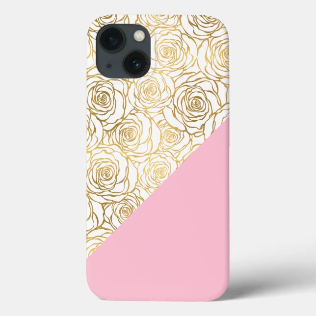 Gold Roses with Pink Case-Mate iPhone Case (Back)