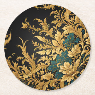gold round paper coaster