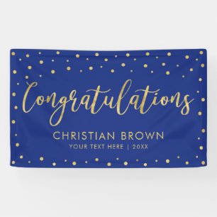 Gold & Royal Blue Congratulations Graduation Banner