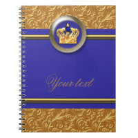 Gold & Royal Blue Crown Elegant Storybook Journal