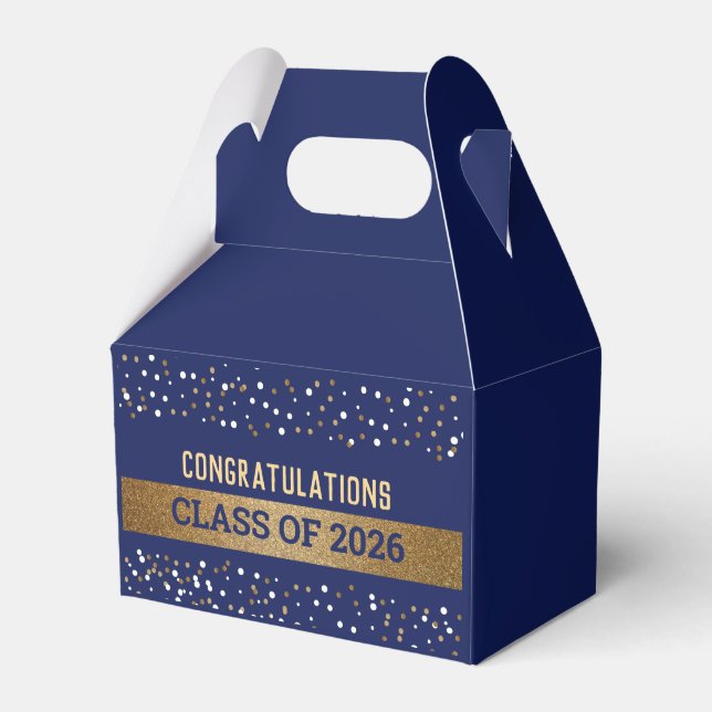 Gold Royal blue Graduate Class of 2023 Favour Box (Front Side)