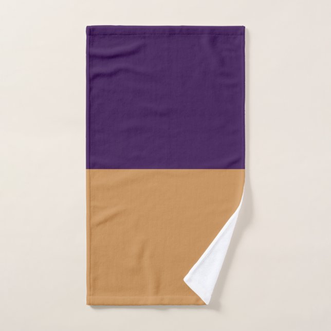 Gold & Royal Purple Stripe Bath Towel Set (Hand Towel)