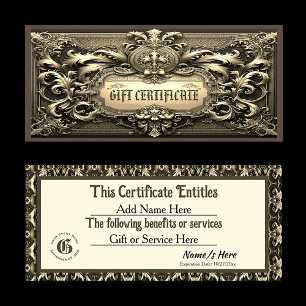 Gold Royalty Gift Certificate