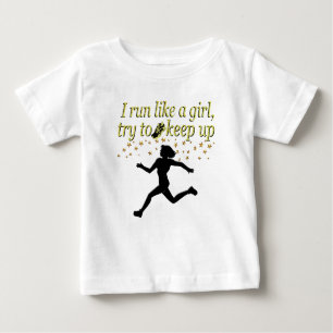 GOLD RUN LIKE A CHAMPION TRACK AND FIELD DESIGN BABY T-Shirt