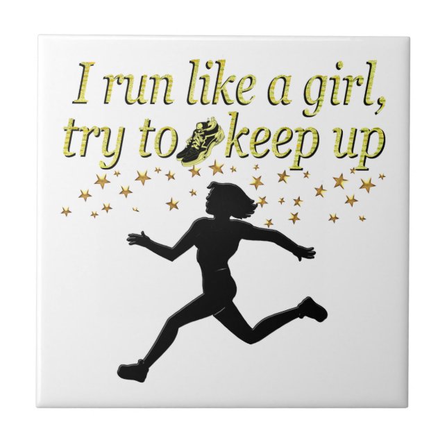 GOLD RUN LIKE A CHAMPION TRACK AND FIELD DESIGN TILE (Front)