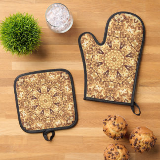 Gold Rush  Oven Mitt & Pot Holder Set