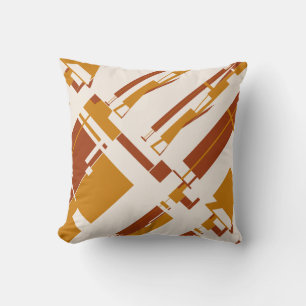 Gold Rust Beige Southwest Look Diagonal Abstract Cushion