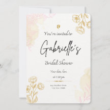 Gold rustic Bridal shower invitation
