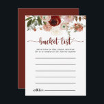 Gold Rustic Colourful Floral Bucket List Cards<br><div class="desc">These gold rustic colourful floral bucket list cards are the perfect activity for a simple wedding reception or bridal shower. The design features hand-painted marsala, pink, blush, burgundy and gold flowers with green leaves arranged into beautiful wreaths. Change the wording to suit any life event. Bucket list sign is sold...</div>