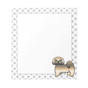 Gold Sable Lhasa Apso Cute Cartoon Dog Notepad