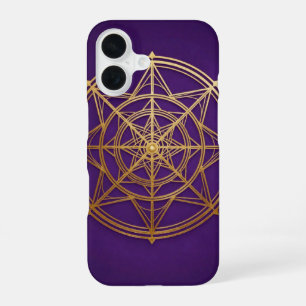 Gold Sacred Geometry Purple Phone Case