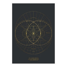 Gold Sacred Geometry Star Compass Art Print