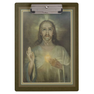 Gold Sacred Heart of Jesus Clipboard