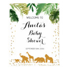 Gold safari animal Watercolor Baby Shower Welcome