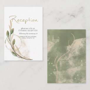 Gold Sage Green Floral Wedding Enclosure Card