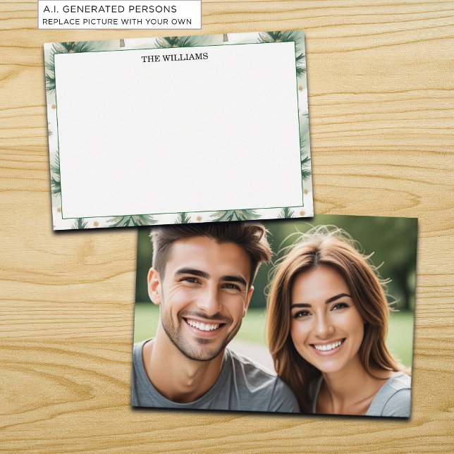 Gold Sage Pine Trees Photo Card (Creator Uploaded)