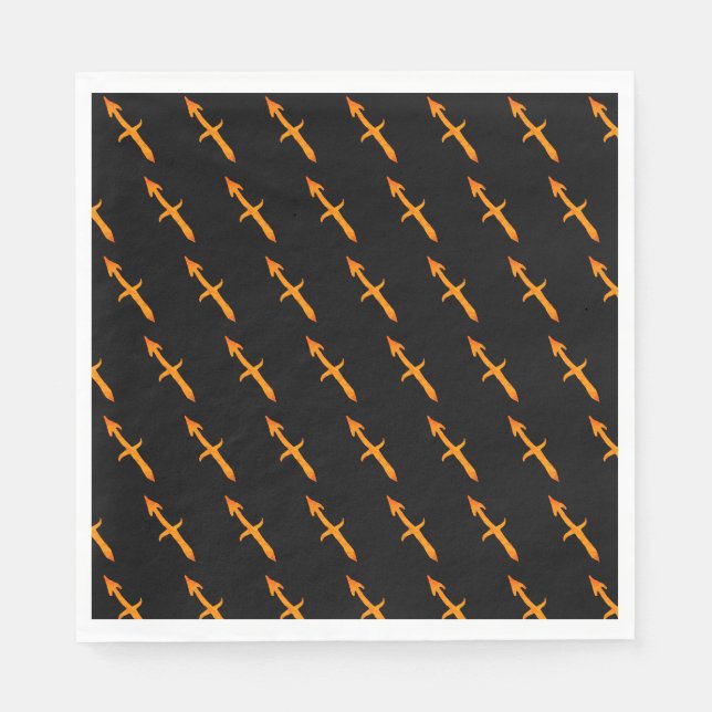 Gold Sagittarius Zodiac Astrology Sign Custom Napkin (Front)