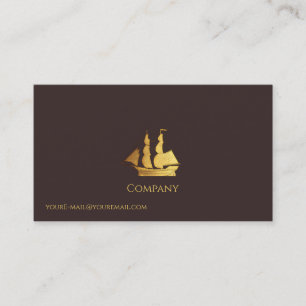Gold Sail Ship Business Card