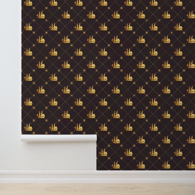 Gold Sail Ship Wallpaper (Application)