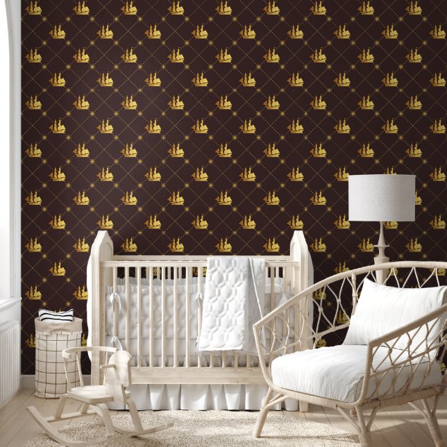 Gold Sail Ship Wallpaper (Kids)