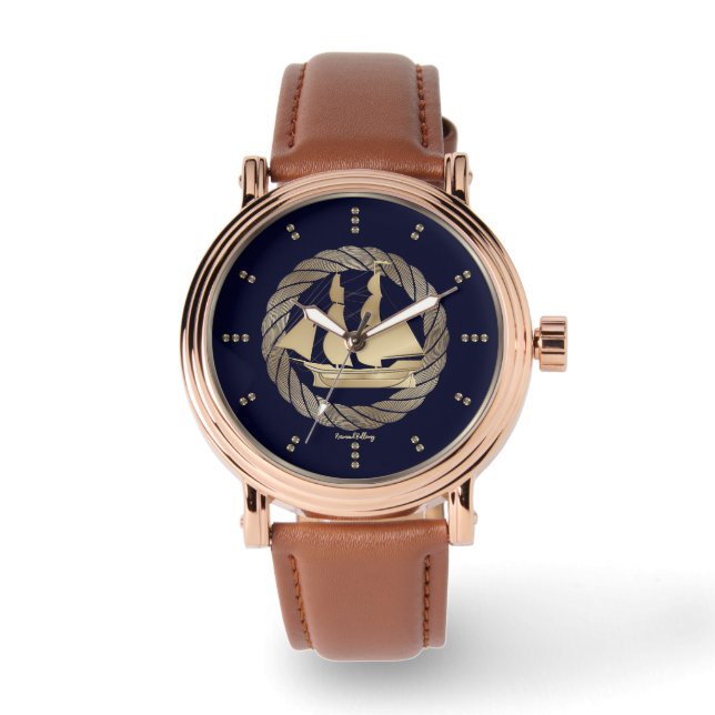 Gold Sailing Ship Watch (Front)