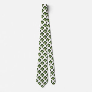 Gold Saint Patrick Shamrock Jewel with Pearls Tie