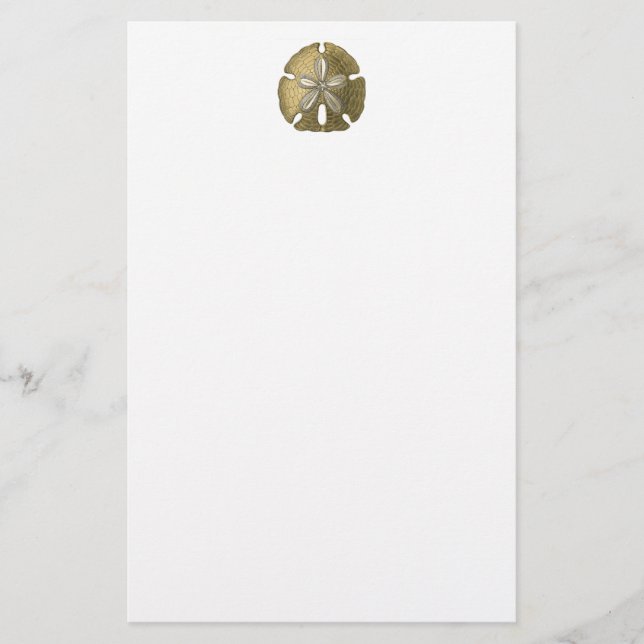 Gold Sand Dollar Stationery (Front)