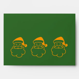 gold santa graphic design green christmas envelope