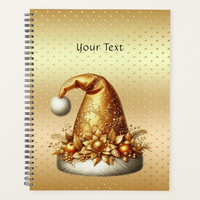 Gold Santa Hat Holiday Planner (Front)