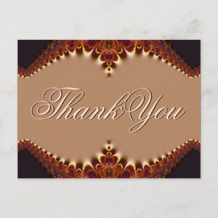 Gold Satin Chocolate Lace Thank You Postcard
