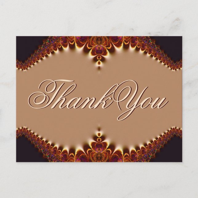 Gold Satin Chocolate Lace Thank You Postcard (Front)