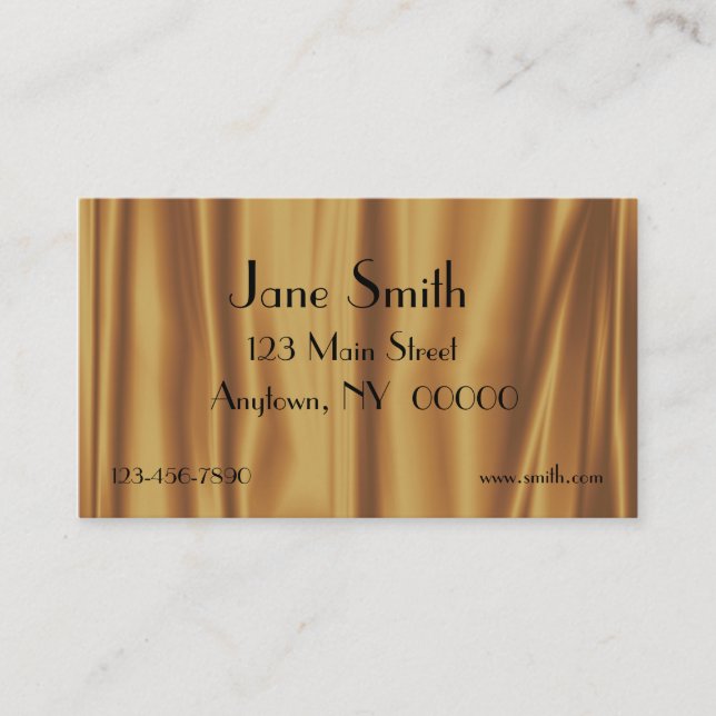 Gold Satin Folds Business Card (Front)
