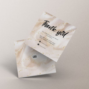 Gold Satin Glitter Business Thank You Card