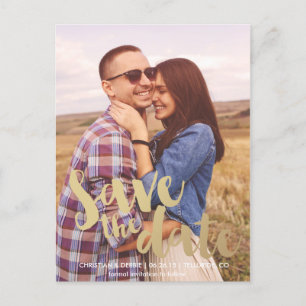 GOLD SAVE THE DATE // Save the Date Announcement Postcard