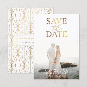 Gold Save the Date Wedding Announcement