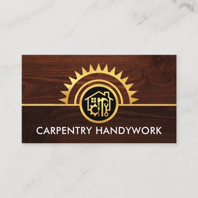 Gold Saw Handyman Tools Business Card (Front)