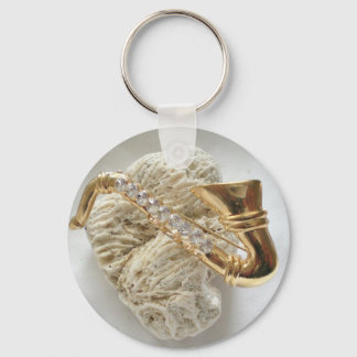 gold saxophone key ring