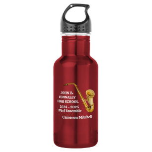 Gold Saxophone Player Personalised Band 532 Ml Water Bottle