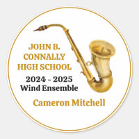 Gold Saxophone Player Personalised Band