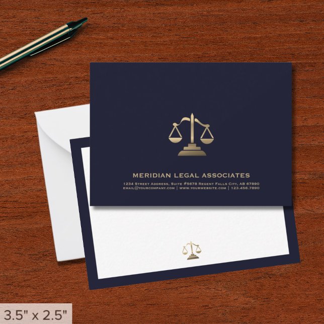 Gold Scale Navy Legal Note Card (Creator Uploaded)