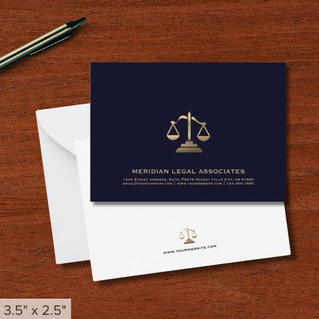 Gold Scale Navy Legal Note Card (Creator Uploaded)