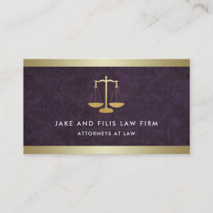 Gold Scales Attorney Law Firm Damask Gold Business Card
