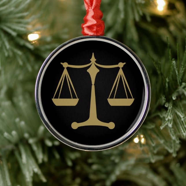 Gold Scales of Justice | Law Gifts Metal Tree Decoration (Tree)