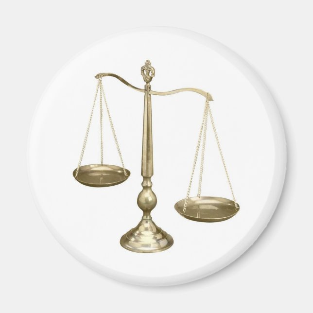 gold scales of justice magnet (Front)