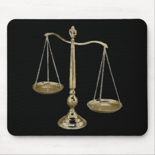 gold scales of justice mouse pad