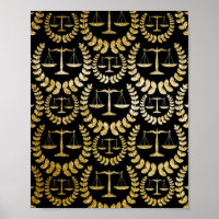 Gold Scales Of Justice Repeat Pattern