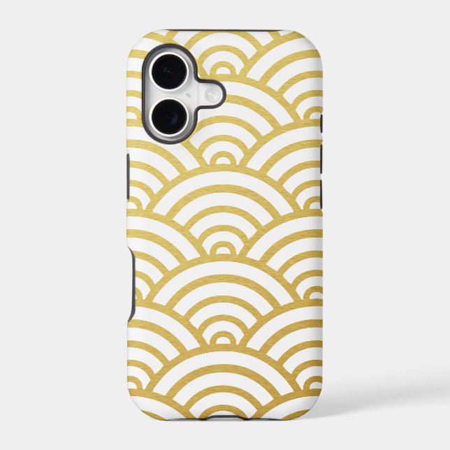 Gold Scallop Pattern iPhone Case (Back)