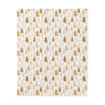 Gold Scandinavian Style Christmas Tree Pattern