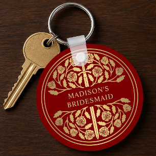 Gold Scarlet Sword Bridesmaid Royal Wedding Gift Key Ring