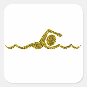 Gold Schwimmen Sticker